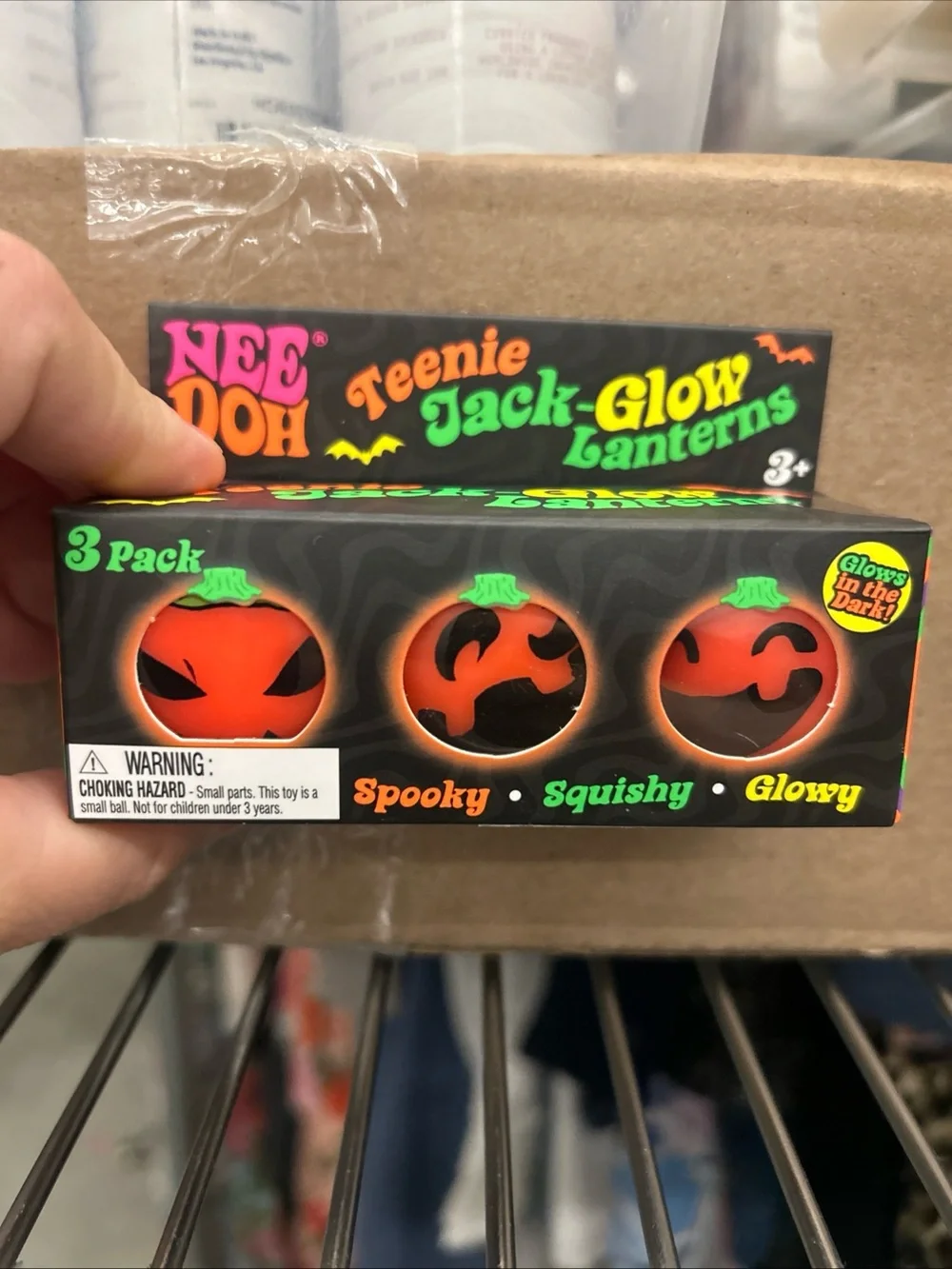 Teenie Jack-Glow Lanterns1 3pk – Orange Halloween Squishy Toys /1 jack glow